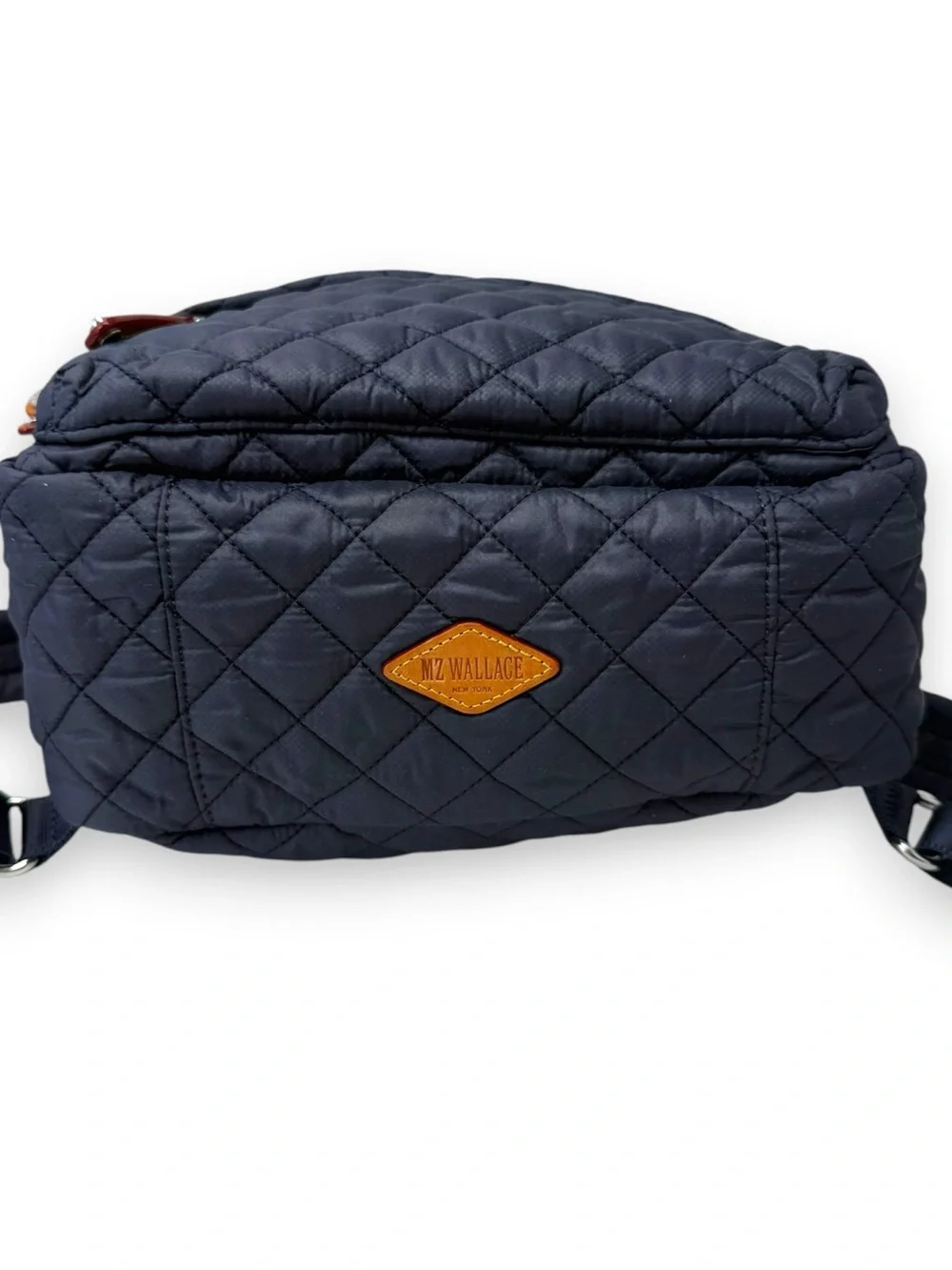 MZ Wallace City Backpack Navy Blue Zippered Quilt Women’s